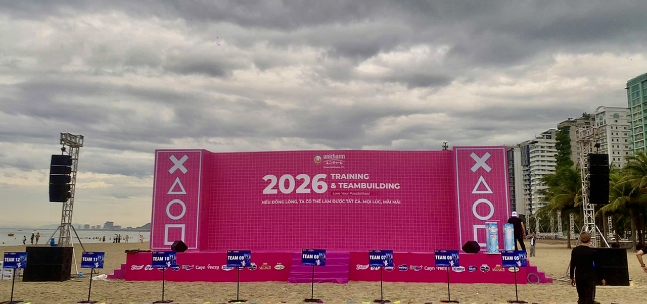 Âm thanh ngoài trời Unicharm 2026 tại bãi biển
